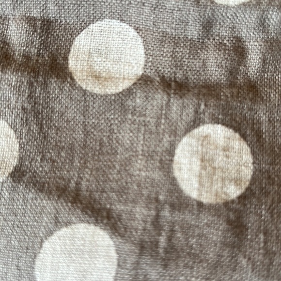 ITALY 100% Linen Trapeeze Blouse Polka Dots Gray & White - Picture 12 of 13